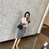 2021 thin celebrity small fragrant wind suit female temperament vest bag hip skirt folded in two sets of foreign style spring and autumn