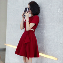 2021 new summer womens waist thin temperament Hepburn style French retro cautious machine dress summer students