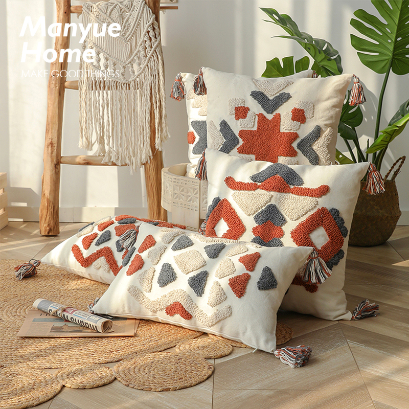 Jujia Nordic Ins Silent Style Pillow Pillow Cover Living Room Sofa Internet Celebrity Cushion Model Room Bedside Cushion