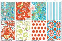 American Rovanrowan Imported Cotton Fabric Material Collared Fabric Handmade DIY Butterfly Garden Red 1 8 yards