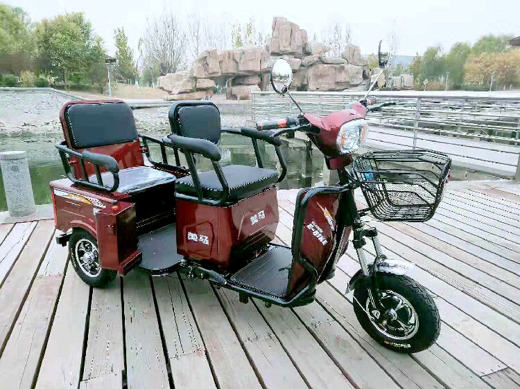 美马电动三轮车双人休闲接送孩子老年成人电瓶车迷你小型家用新款