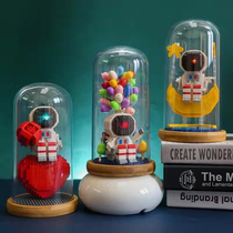 Children Astronauts Mini Building Blocks Small Grain Microdrilling Assembled Astronauts Castle Music Box Pendulum of Air Toys