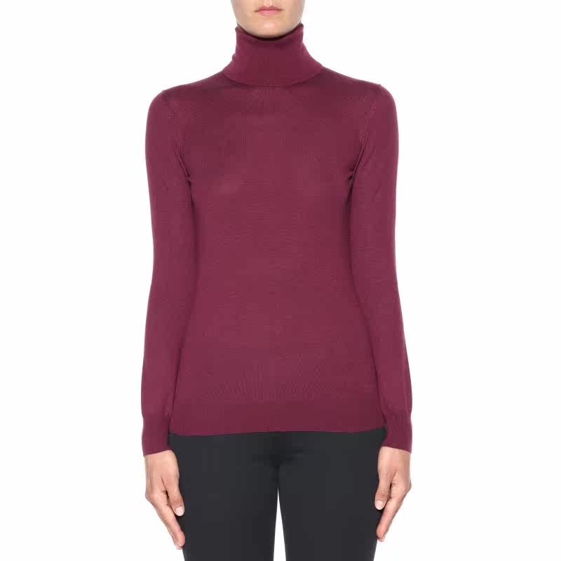 the rich plum hue of loro piana′s finely knit