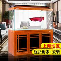 Sensen fish tank aquarium glass 1 1 2 1 5 1 8 meters large and medium-sized living room Club Hotel golden dragon fish tank