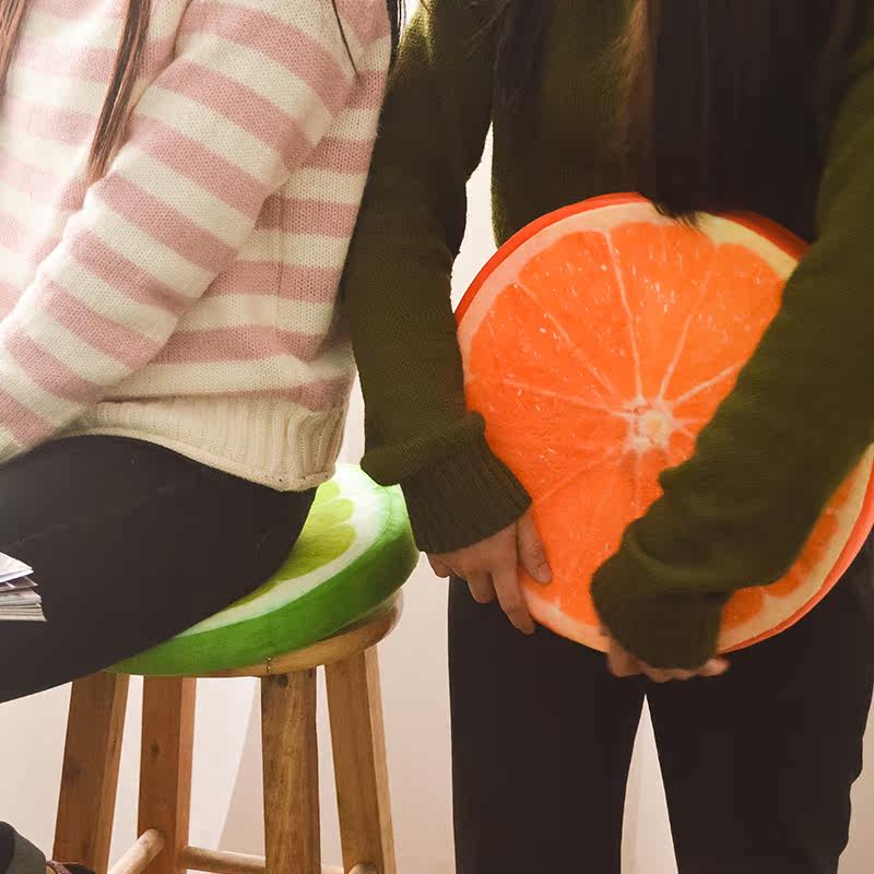 3d水果坐垫记忆海绵西瓜靠垫暖手捂抱枕毛绒玩具女友生日礼物