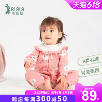 Clothes Lala Spring Autumn Money New Baby Long Sleeve One-piece Clothes Pure Cotton Baby Spring Clothing 0-1 Year Old Girl Khae Climbing Clothes