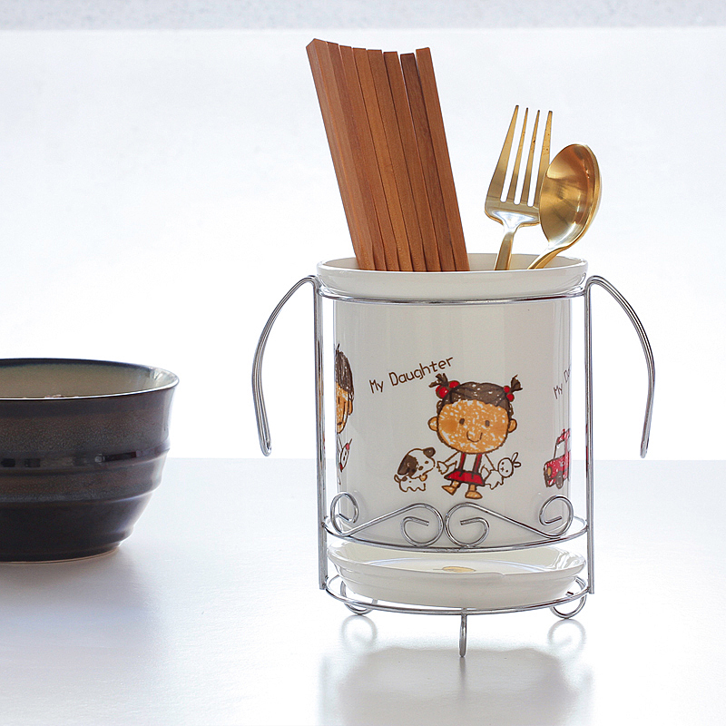 Happiness is a express cartoon ceramic chopsticks chopsticks barrels of monocular drop household receive shelf chopsticks basket chopsticks box