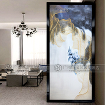 Making art glass screen living room entrance partition background wall craft double-sided living room simple European-style abstract diagram