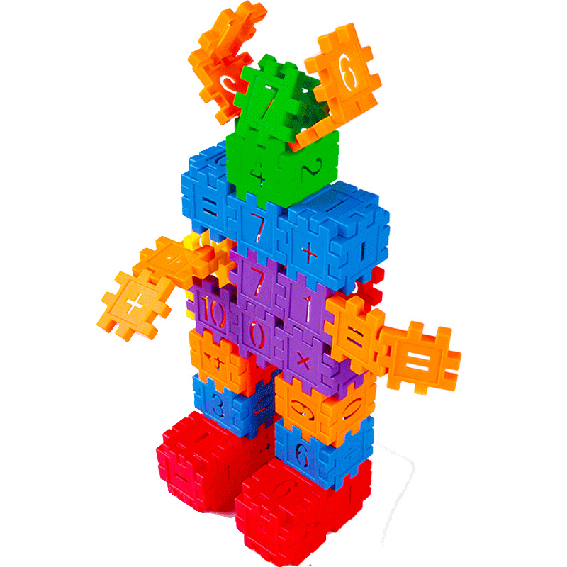 晨风桌面儿童益智玩具塑料拼装拼插积木环保数字宝宝早教启蒙玩具