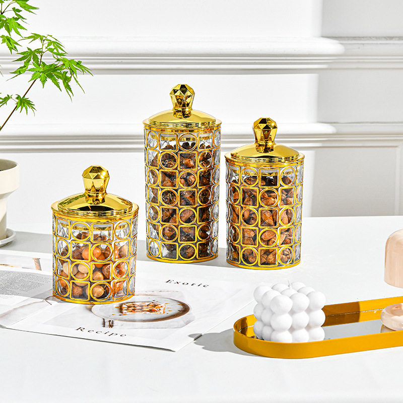 light luxury transparent pp sealed jar 3-piece storage jar candy household kitchen dried fruit camellia leaf coffee storage tank