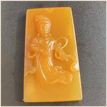 Huanglongyu Burmese yellow jade boutique Guanyin Bodhisattva pendant pendant chicken oil yellow boutique Baojade