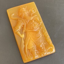 Myanmar Huang Yuwu Wealth God Guan Gong brand Huang Longyu Burmese material chicken oil yellow ice seed recruiting wealth evil evil transshipment pendant pendant