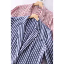 Fine Trendy Solid Stripes N Years Good Wear Classic long sleeves One grain Buttoned Straight Drum Suit Jacket 67845