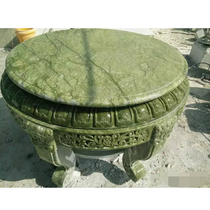 Xiuyu round table High-end atmospheric jade eight immortals table Hotel outdoor balcony leisure natural jade table pedaling