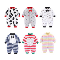 Baby clothes autumn and winter warm men and women baby clothes flannel jumpsuit newborn pajamas home climbing clothes