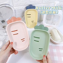 Home bathroom drain soap box dormitory portable creative fashion soap rack bathroom laundry cute soap box