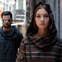 New long-sleeved tactical hooded shirt mens and womens casual wild loose plaid shirt Korean version of the tide brand couple shirt