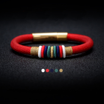 (Five-color diamond knot bracelet) hand-woven hand rope for men and women wearing red rope bracelet