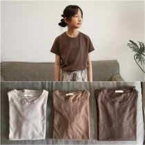 Male and female short sleeves T-shirt Lacquer Collection Summer New pure cotton CUHK Scout 100 lapped half sleeves Thin Children Casual Parent-child