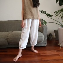 Lacquer Episode Summer New Pint Children Dress CUHK Children Cotton Linen Pants Lantern Linen Male And Female Child Anti-mosquito Seven Sub-Pants Parent-child