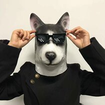 Hasky animal head mask latex funny dog head adult jitsu cute second ha dog mask head cover
