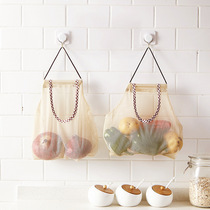 Hanging fruit storage bag hanging bag wall hanging kitchen ginger garlic storage wall wall door rear wall storage bag