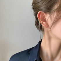 Ear clip ~ ear clip female earless tassel chain long retro 2021 new niche design feel ear jewelry