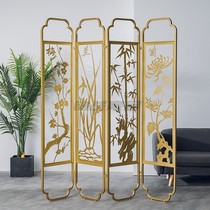 Mingzhang screen partition living room hotel empty new Chinese classical folding movable metal iron light transmission porch