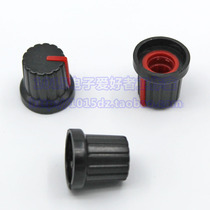 Potentiometer audio knob Black red indicator switch cap WH148 plastic knob 6mm diameter flower shaft handle