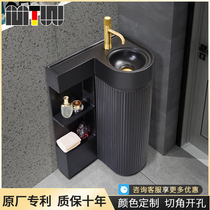 Nordic column-style hand-washed basin integrated land-style small-scale household-shaped home wash basin balcony art small handwashing pond