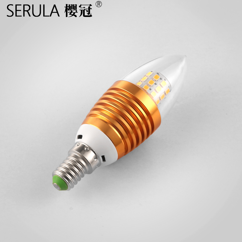 led三色无极调光遥控变光尖泡灯吊灯光源e14小螺口拉尾蜡烛灯泡