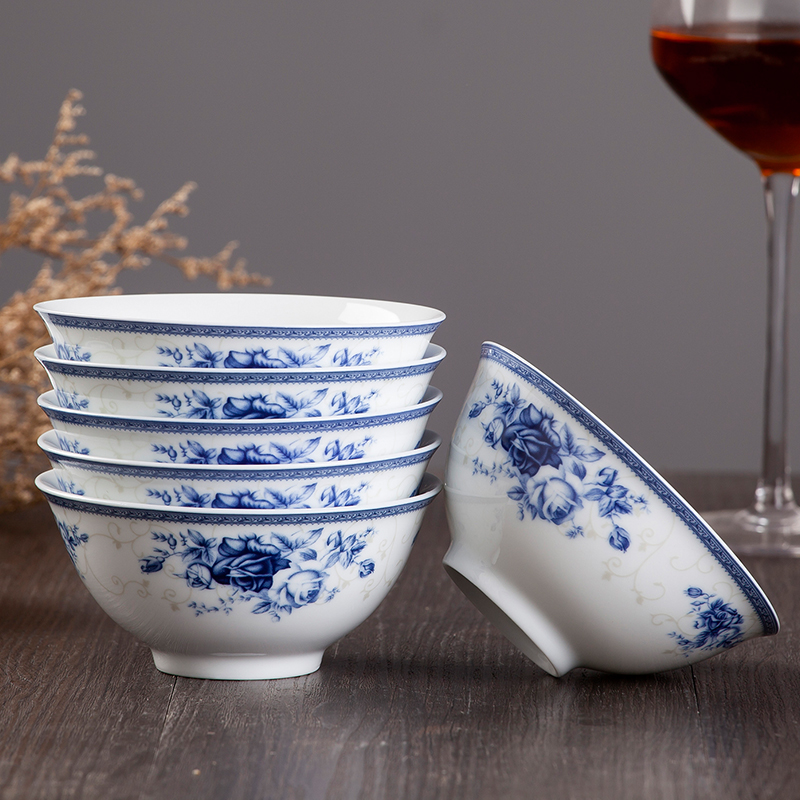 Red ceramic fine white porcelain bowl of plates with jingdezhen ceramic bowl rainbow such as bowl bowl Chinese blue and white porcelain tableware