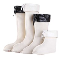 Rain Boots plus velvet liner mens and womens high-tube mid-tube rain boots winter thickened warm cotton cover waterproof retractable boot tube