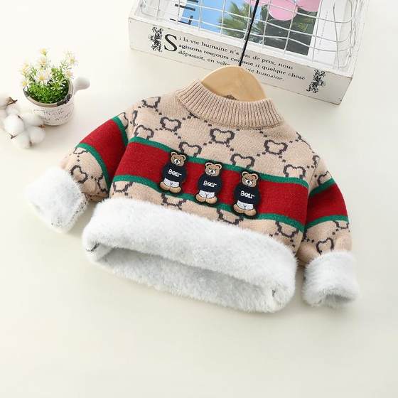 Boys sweater 2025 autumn and winter new knitted base shirt children's pull-up integrated velvet thickened baby sweater trend
Boys sweater 2025 autumn and winter new knitted base shirt children's pull-up integrated velvet thickened baby sweater trend