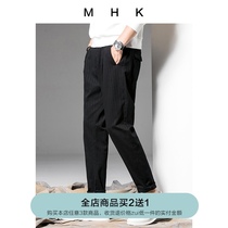 mhk autumn nine-point casual pants mens Japan and South Korea stretch slim-fit small feet young mens pants Harun pants 9-point pants new