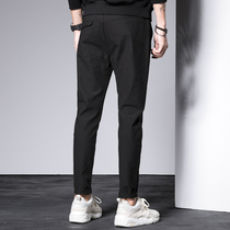 mhk autumn nine-point casual pants mens stretch slim-fit pants Korean version of Harun mens pants young students new