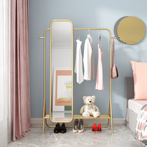 Nordic ins net red coat rack Floor-to-ceiling bedroom Light luxury simple household hangers Hangers Simple full-body mirror
