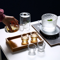 Sakura Court Japanese hammer pattern glass Sake wine set Creative household warm wine jug White wine wine dispenser Wine glass