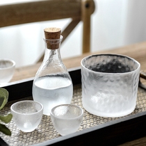 Cherry Blossom Pavilion creative cloud liquor set Hammer pattern glass jug Household warm jug Sake rice wine glass