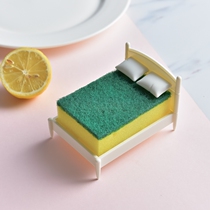 Sakura Pavilion cleaning cloth storage small bed Sponge wipe drain rack Creative bathtub wire ball storage rack cleaning ball