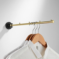 All copper movable towel bar bathroom single pole bathroom towel rack rotatable balcony clothes hanger adhesive hook