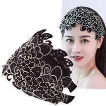 Korean version of wide-brimmed white hair hoop embroidery face small hair card with teeth hair accessories National Wind headband hair accessories