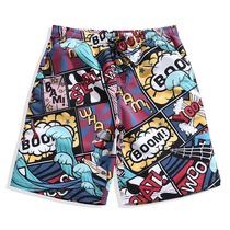 Pattern beach pants mens couple suit can go into the water shorts womens seaside vacation flat angle tide brand hot spring swimming trunks