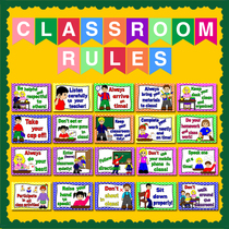 New English Classroom Rules and Discipline 20 Kindergarten Primary School Layout Posters Ring Creation Early Education Enlightenment