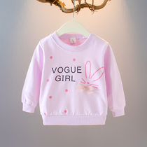 2021 new autumn girl long sleeve T-shirt girl baby 1-2-3 years old foreign style autumn baby cartoon coat tide