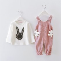 2021 new baby Autumn women Baby pants set 1 tide 3 autumn one and a half year old girls autumn two sets