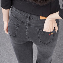 2019 New Spring Korean version of gray jeans womens leggings ankle-length pants slim joker tight pencil pants