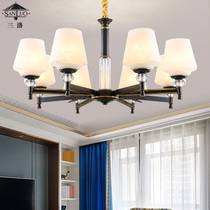 American chandelier bedroom lamp all copper crystal light luxury small living room lamp simple dining room lamp special T Y183