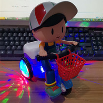 Trembling of the same stunt three-wheeler baby 01-2-3 years old Child boy Electric luminous music toy tricycle