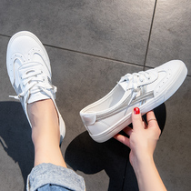 2022 Spring Summer Thin New Light Mouth Breathable Little White Shoes Womens Shoes Summer Style 100 Hitch A Foot Pedal Sloth Board Shoes